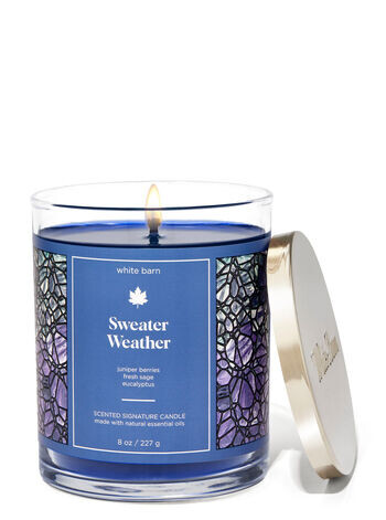 Фирменная свеча с одним фитилем Sweater Weather, 8 oz / 227 g, Bath and Body Works
Фирменная свеча с одним фитилем Sweater Weather, 8 oz / 227 g, Bath and Body Works