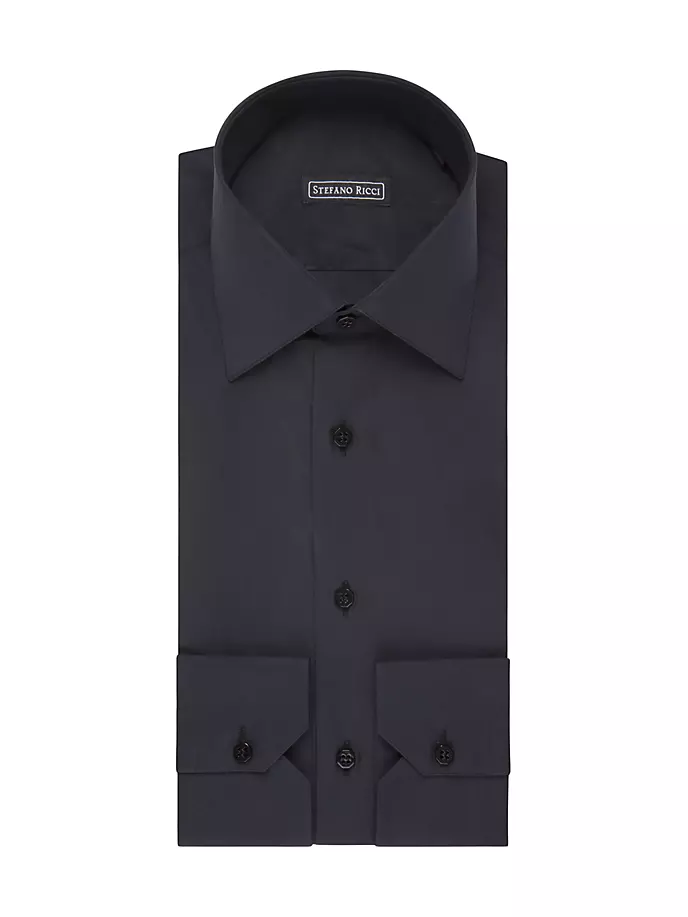 Хлопковая классическая рубашка ручной работы Stefano Ricci, черный
Хлопковая классическая рубашка ручной работы Stefano Ricci, черный