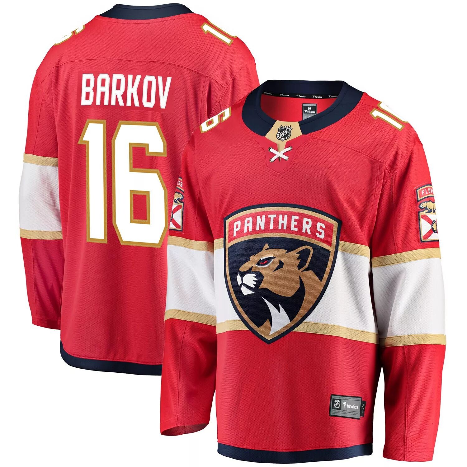 Мужская футболка с логотипом Александра Баркова Red Florida Panthers Premier Breakaway Player Fanatics
Мужская футболка с логотипом Александра Баркова Red Florida Panthers Premier Breakaway Player Fanatics