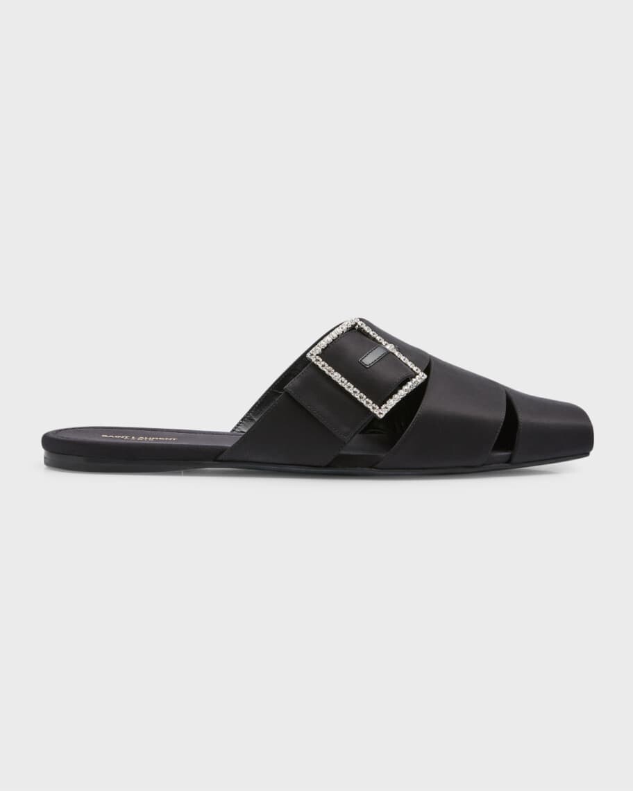 Мужские атласные туфли без задника Jacques с кристаллической пряжкой Saint Laurent
Мужские атласные туфли без задника Jacques с кристаллической пряжкой Saint Laurent