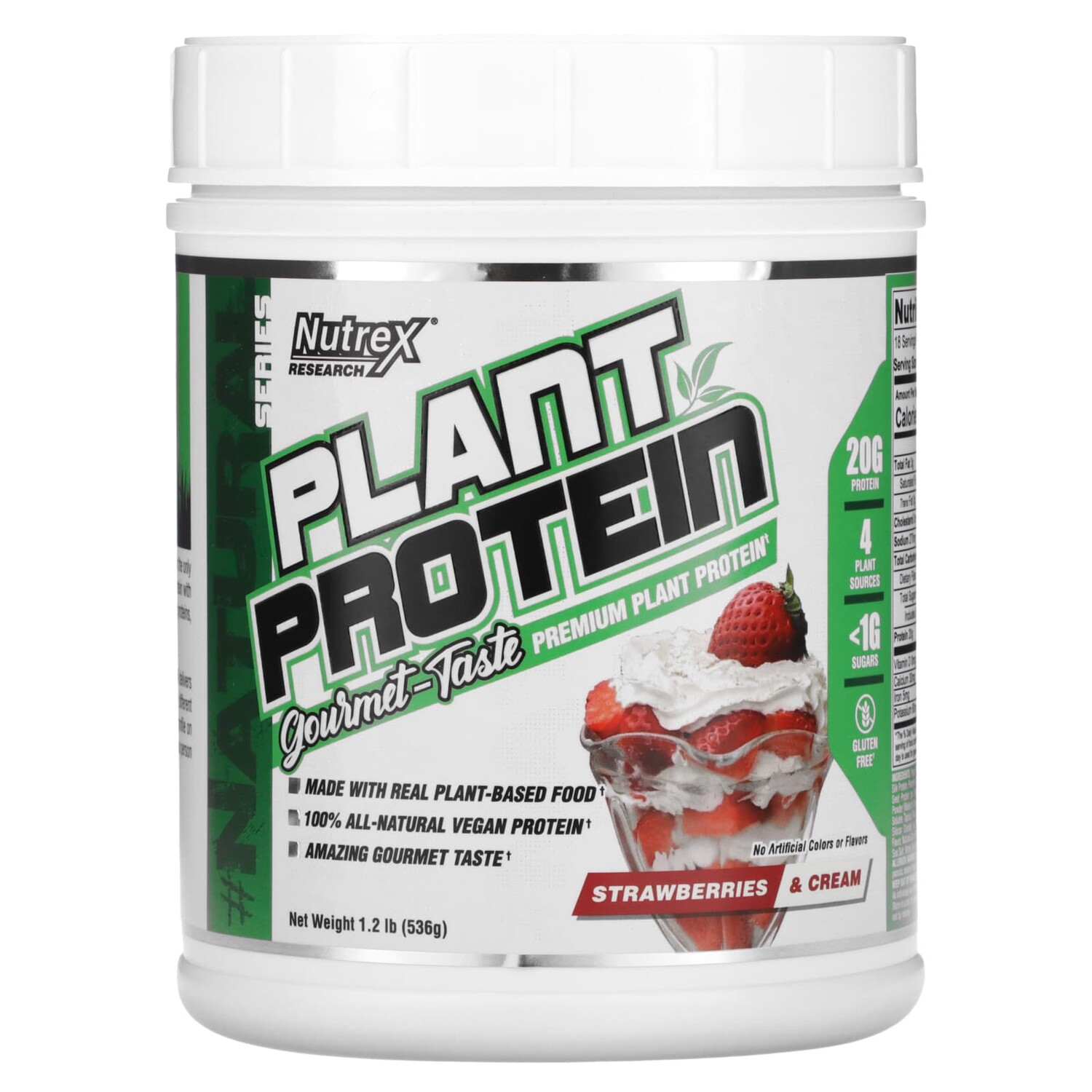 Natural Series, растительный белок, клубника и сливки, 536 г (1,2 фунта), Nutrex Research
Natural Series, растительный белок, клубника и сливки, 536 г (1,2 фунта), Nutrex Research