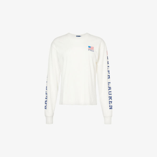 Футболка из хлопкового джерси с логотипом и текстовым принтом Polo Ralph Lauren, белый
Футболка из хлопкового джерси с логотипом и текстовым принтом Polo Ralph Lauren, белый