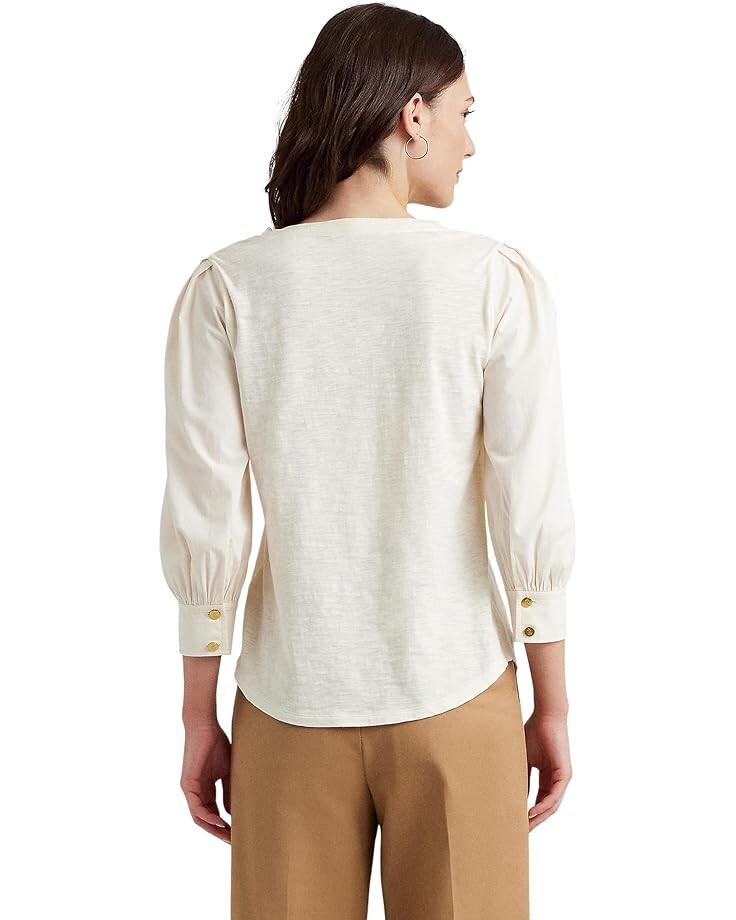 Топ LAUREN Ralph Lauren Jersey & Poplin Puff-Sleeve Top, цвет Mascarpone Cream
Топ LAUREN Ralph Lauren Jersey & Poplin Puff-Sleeve Top, цвет Mascarpone Cream