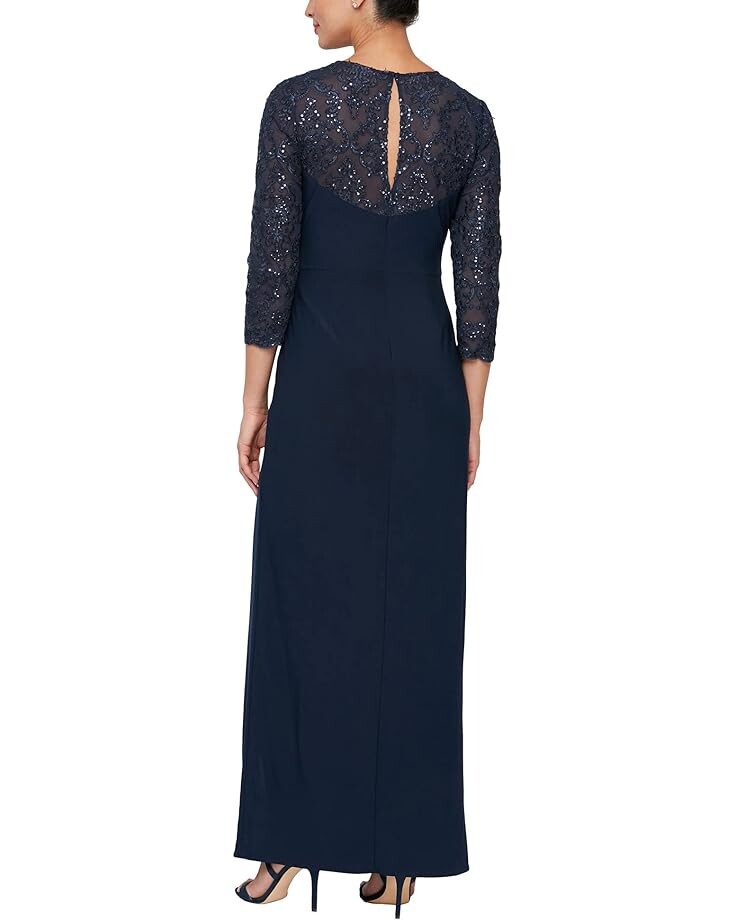 Платье Alex Evenings Long Surplice Neckline Dress w/ Knot Front, Embroidered Illusion Sleeves, темно-синий
Платье Alex Evenings Long Surplice Neckline Dress w/ Knot Front, Embroidered Illusion Sleeves, темно-синий