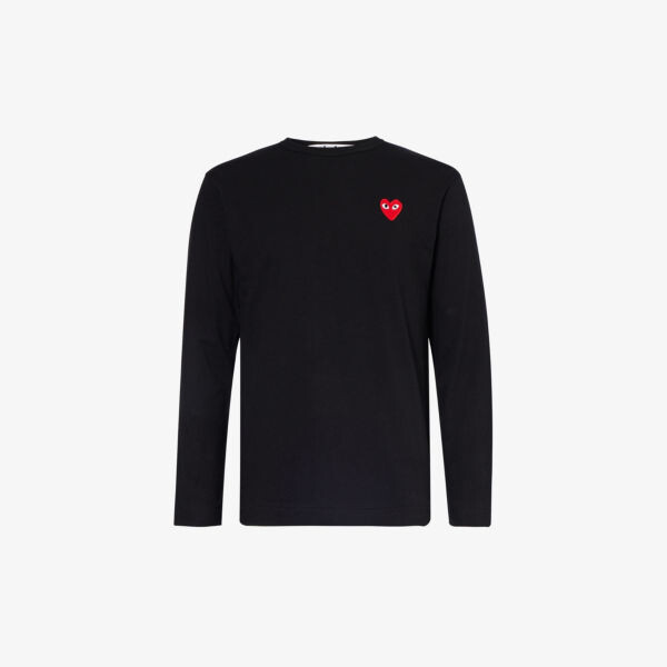 Топ из хлопкового джерси с аппликацией в виде сердечек Comme des Garçons, черный
Топ из хлопкового джерси с аппликацией в виде сердечек Comme des Garçons, черный