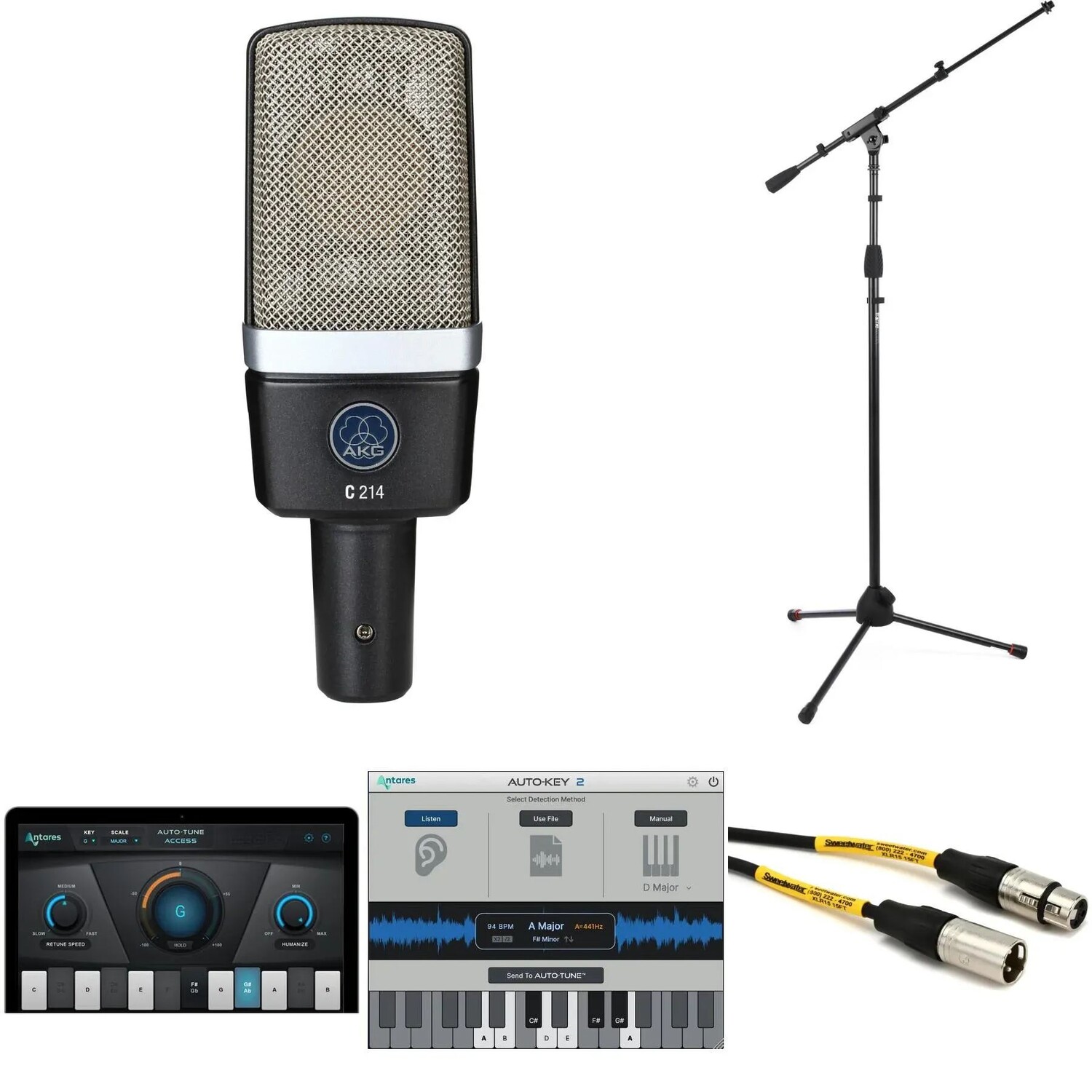 AKG C214 Конденсаторный микрофон с большой диафрагмой и комплект инструментов AutoTune Essentials
AKG C214 Конденсаторный микрофон с большой диафрагмой и комплект инструментов AutoTune Essentials