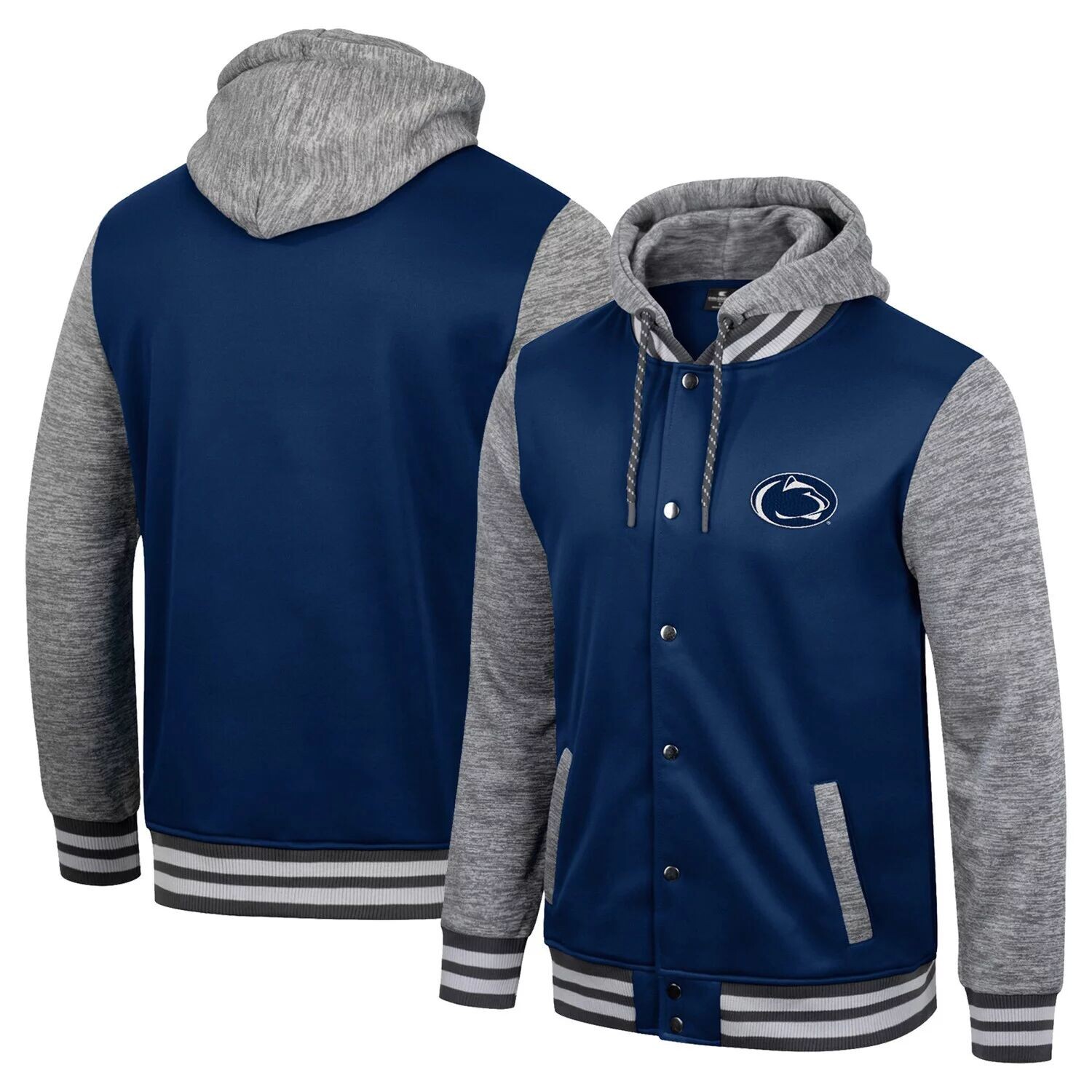 Мужская темно-синяя куртка с капюшоном и застежкой на пуговицы Penn State Nittany Lions Robinson Colosseum, Синий
Мужская темно-синяя куртка с капюшоном и застежкой на пуговицы Penn State Nittany Lions Robinson Colosseum, Синий
