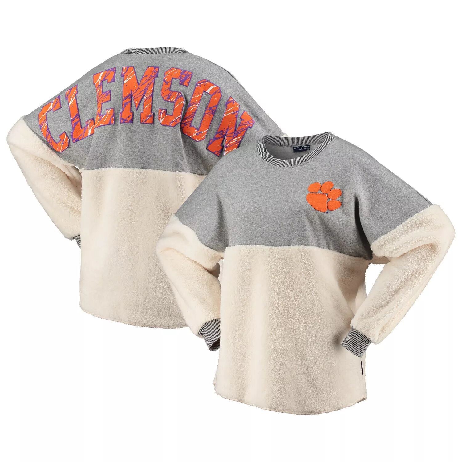 Женская белая/серая футболка с длинными рукавами из шерпа Clemson Tigers Mix Media
Женская белая/серая футболка с длинными рукавами из шерпа Clemson Tigers Mix Media
