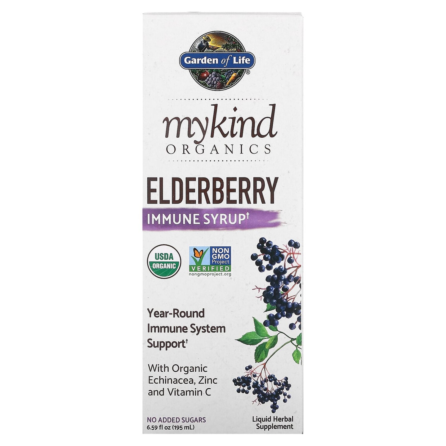 MyKind Organics, сироп для повышения иммунитета с бузиной, 195 мл (6,59 жидк. унции), Garden of Life
MyKind Organics, сироп для повышения иммунитета с бузиной, 195 мл (6,59 жидк. унции), Garden of Life