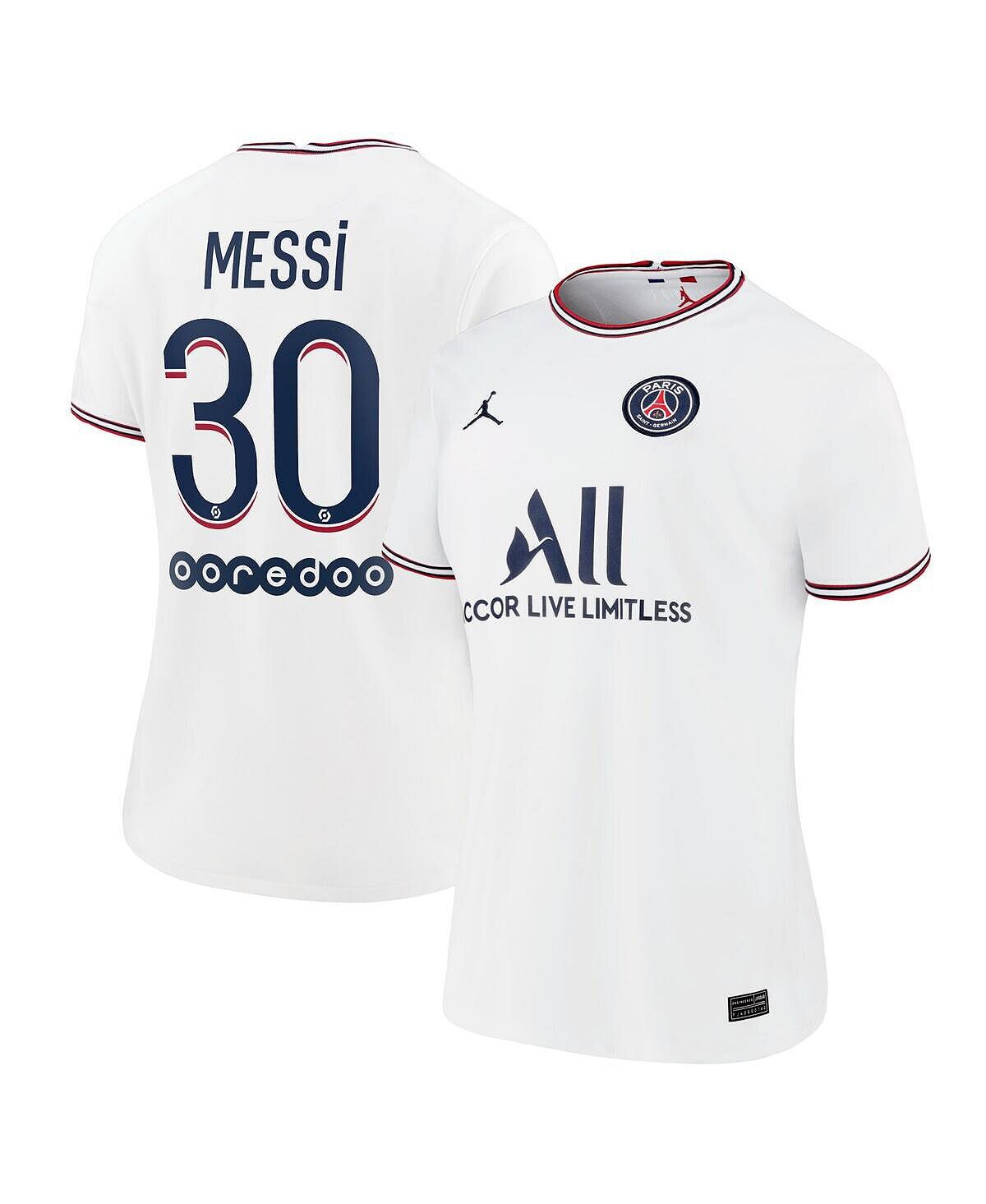 Женская марка Lionel Messi White Paris Saint-Germain 2021/22 Четвертая реплика Джерси Jordan, белый
Женская марка Lionel Messi White Paris Saint-Germain 2021/22 Четвертая реплика Джерси Jordan, белый