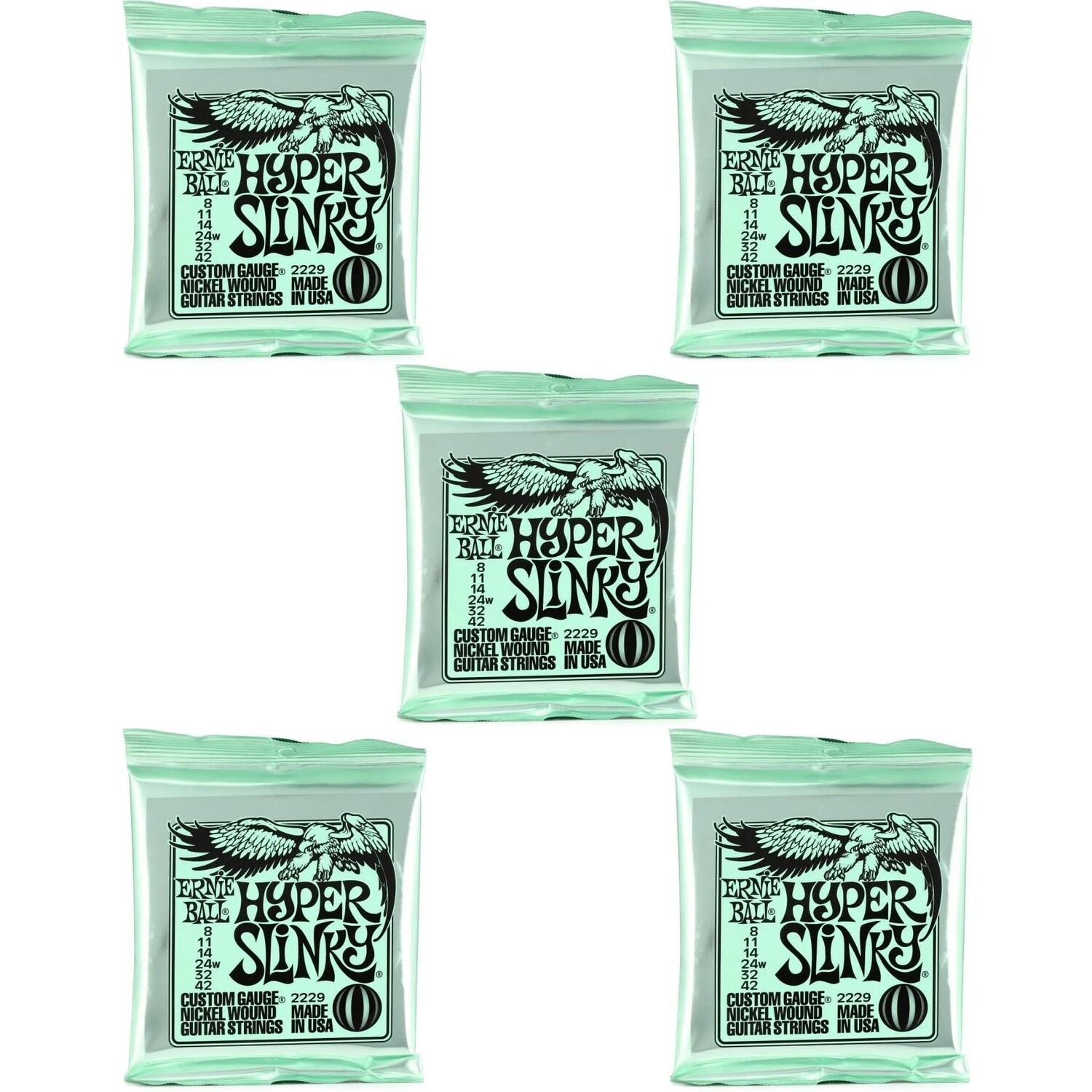 Струны для электрогитары Ernie Ball 2229 Hyper Slinky с никелевой обмоткой — .008-.042 (5 шт.)
Струны для электрогитары Ernie Ball 2229 Hyper Slinky с никелевой обмоткой — .008-.042 (5 шт.)