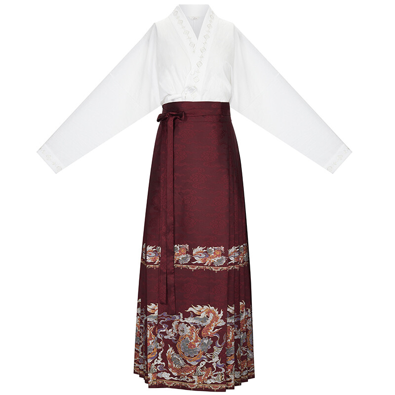 Ткацкий отдел Женский китайский костюм Хань Weaving Department, цвет Black versatile shirt + red horse face skirt
Ткацкий отдел Женский китайский костюм Хань Weaving Department, цвет Black versatile shirt + red horse face skirt