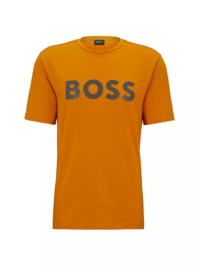 Футболка из эластичного хлопка с декоративным светоотражающим логотипом Boss, желтый
Футболка из эластичного хлопка с декоративным светоотражающим логотипом Boss, желтый