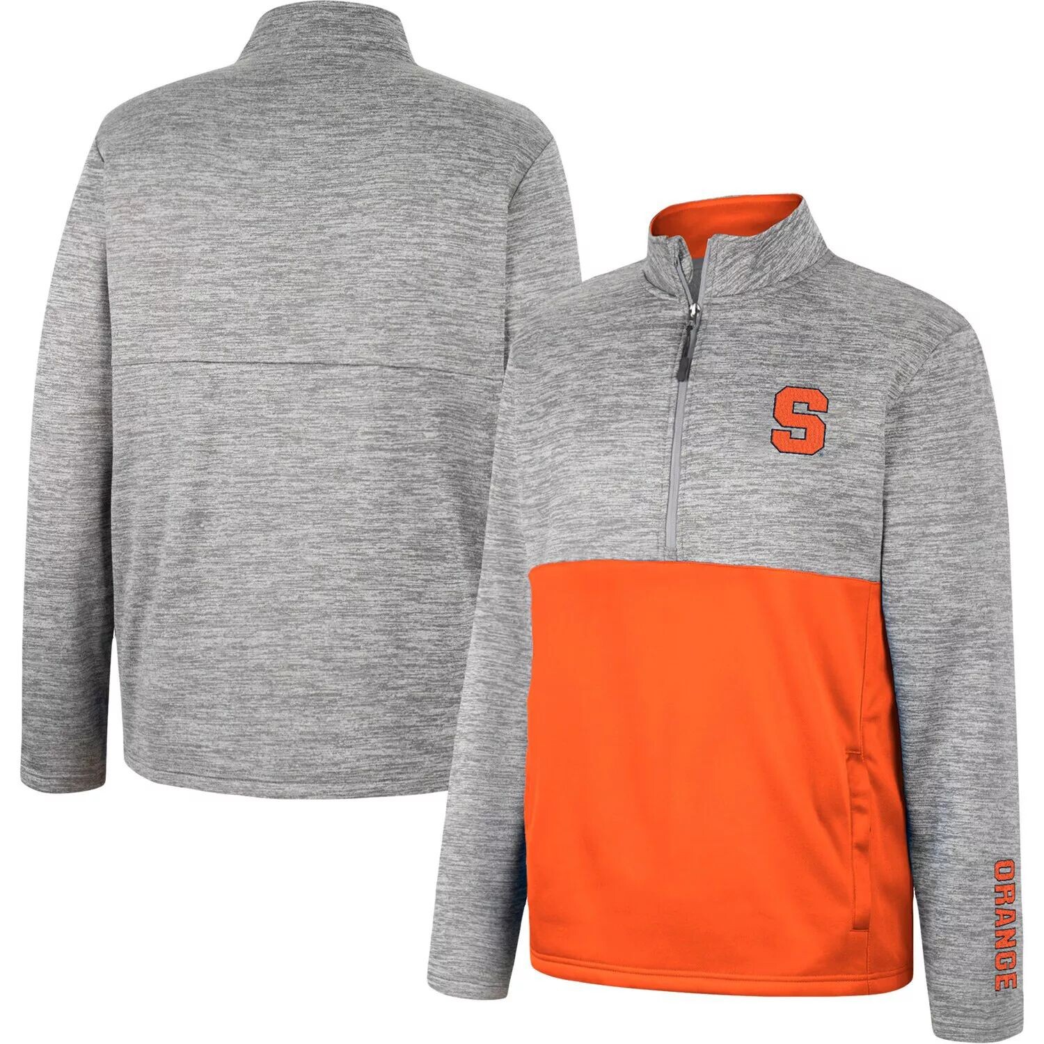 Мужской пуловер с молнией до половины длины Syracuse Orange John Heather Grey Colosseum
Мужской пуловер с молнией до половины длины Syracuse Orange John Heather Grey Colosseum
