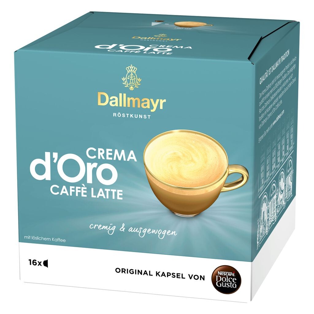 Nescafé Dolce Gusto Dallmayr Crema dOro Caffé Latte, кофейная капсула, кофе, 16 капсул Nestlé
Nescafé Dolce Gusto Dallmayr Crema dOro Caffé Latte, кофейная капсула, кофе, 16 капсул Nestlé