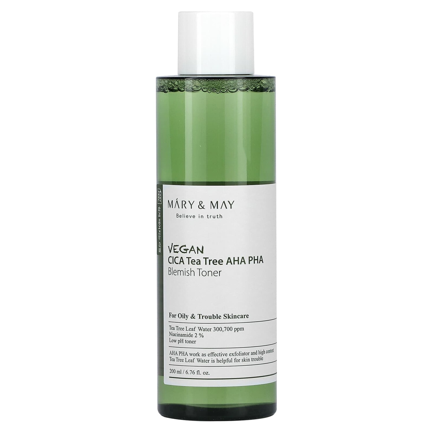 Vegan CICA Tea Tree AHA PHA, тоник от пятен, 200 мл (6,76 жидк. Унции), Mary & May
Vegan CICA Tea Tree AHA PHA, тоник от пятен, 200 мл (6,76 жидк. Унции), Mary & May