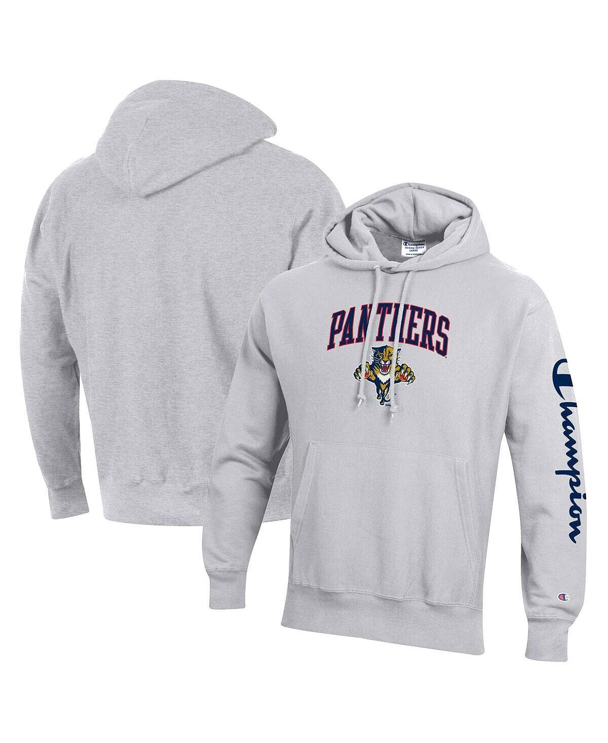 Мужской пуловер с капюшоном обратного плетения Heather Grey Florida Panthers Champion
Мужской пуловер с капюшоном обратного плетения Heather Grey Florida Panthers Champion