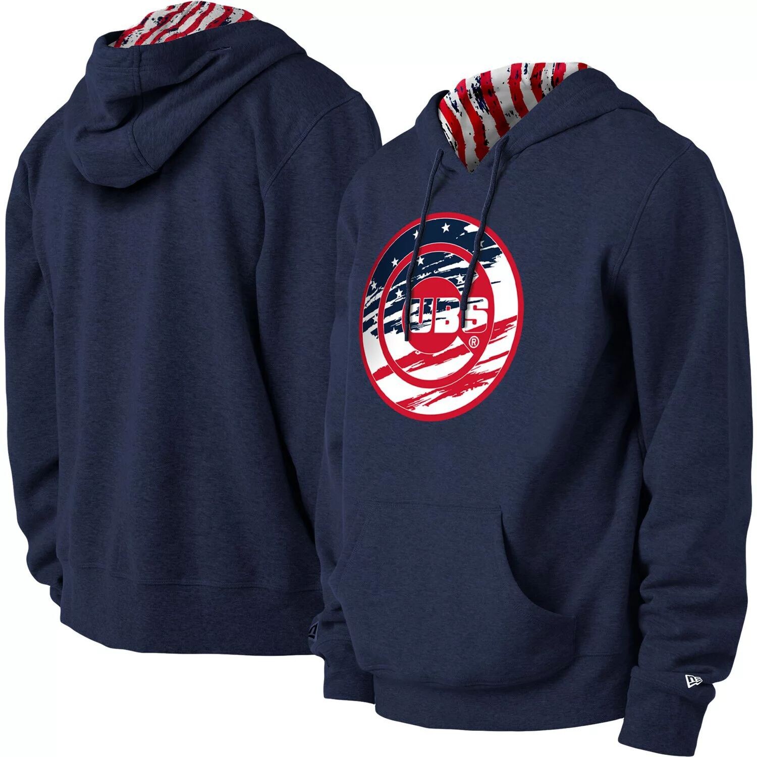Мужской пуловер с капюшоном New Era Navy Chicago Cubs со звездами и полосками 4 июля
Мужской пуловер с капюшоном New Era Navy Chicago Cubs со звездами и полосками 4 июля