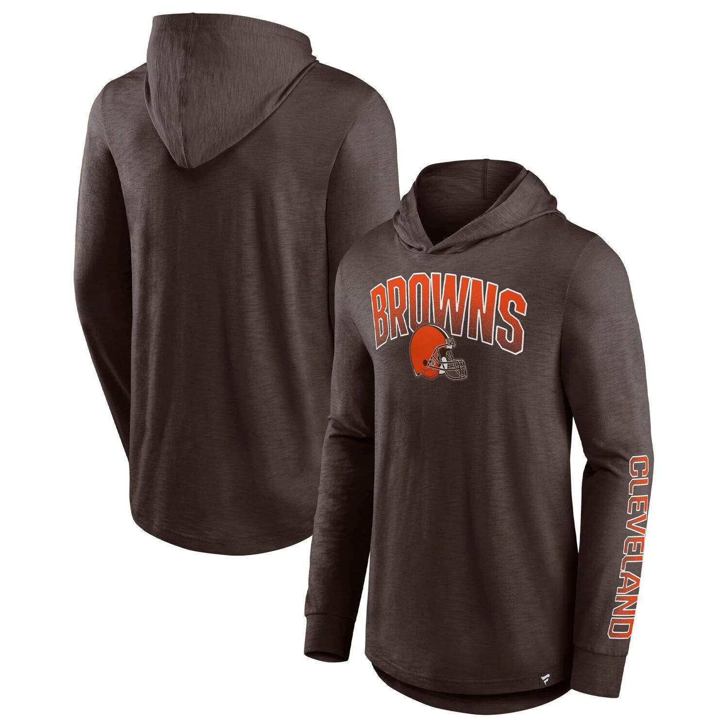 Мужской коричневый пуловер с капюшоном с фирменным логотипом Cleveland Browns Front Runner Fanatics
Мужской коричневый пуловер с капюшоном с фирменным логотипом Cleveland Browns Front Runner Fanatics