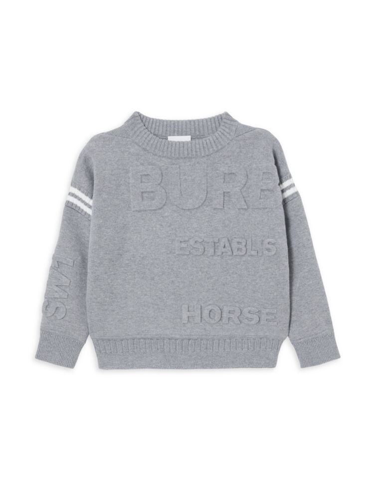 Вязаный свитер для маленьких девочек и девочек с тисненым логотипом Burberry, серый
Вязаный свитер для маленьких девочек и девочек с тисненым логотипом Burberry, серый
