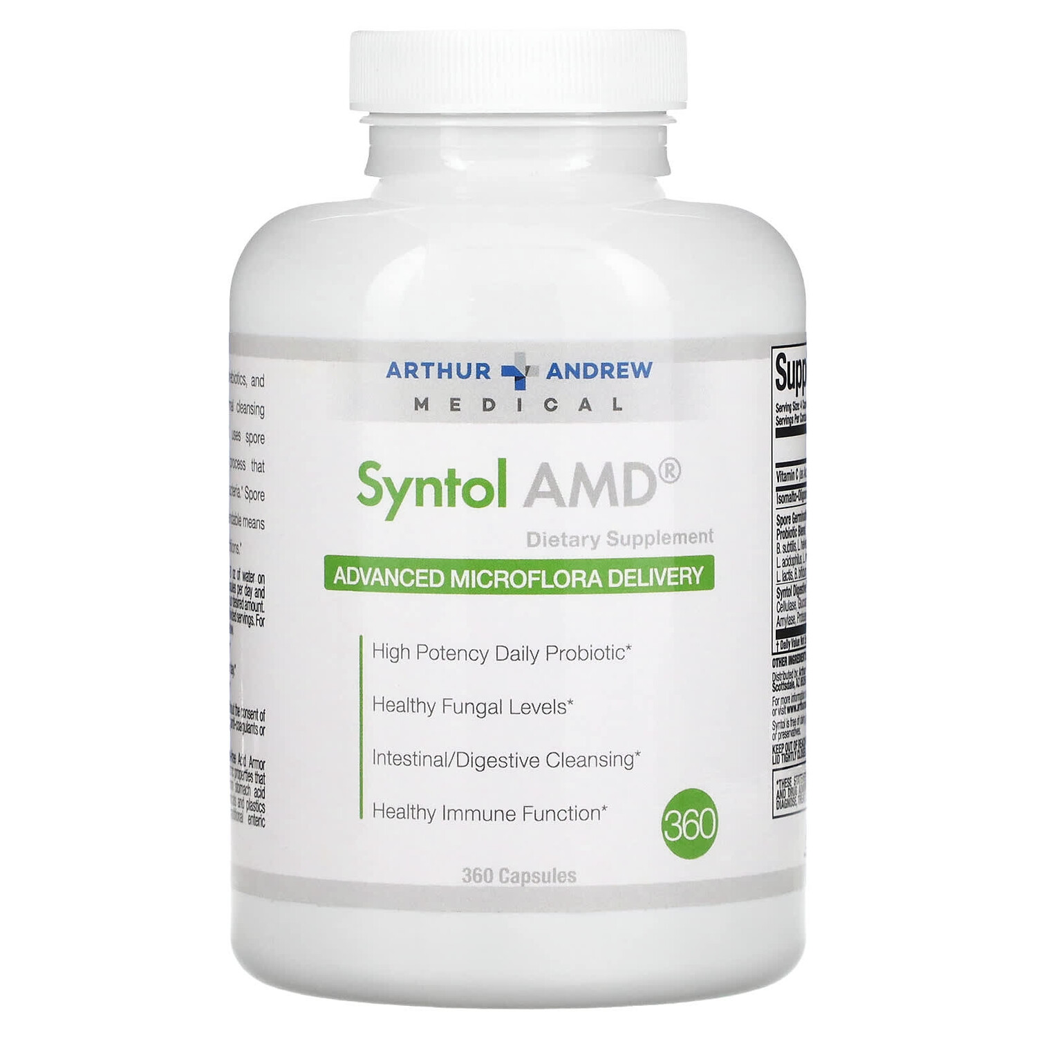 Syntol AMD, Advanced Microflora Delivery, средство для здоровой микрофлоры, 500 мг, 360 капсул, Arthur Andrew Medical
Syntol AMD, Advanced Microflora Delivery, средство для здоровой микрофлоры, 500 мг, 360 капсул, Arthur Andrew Medical