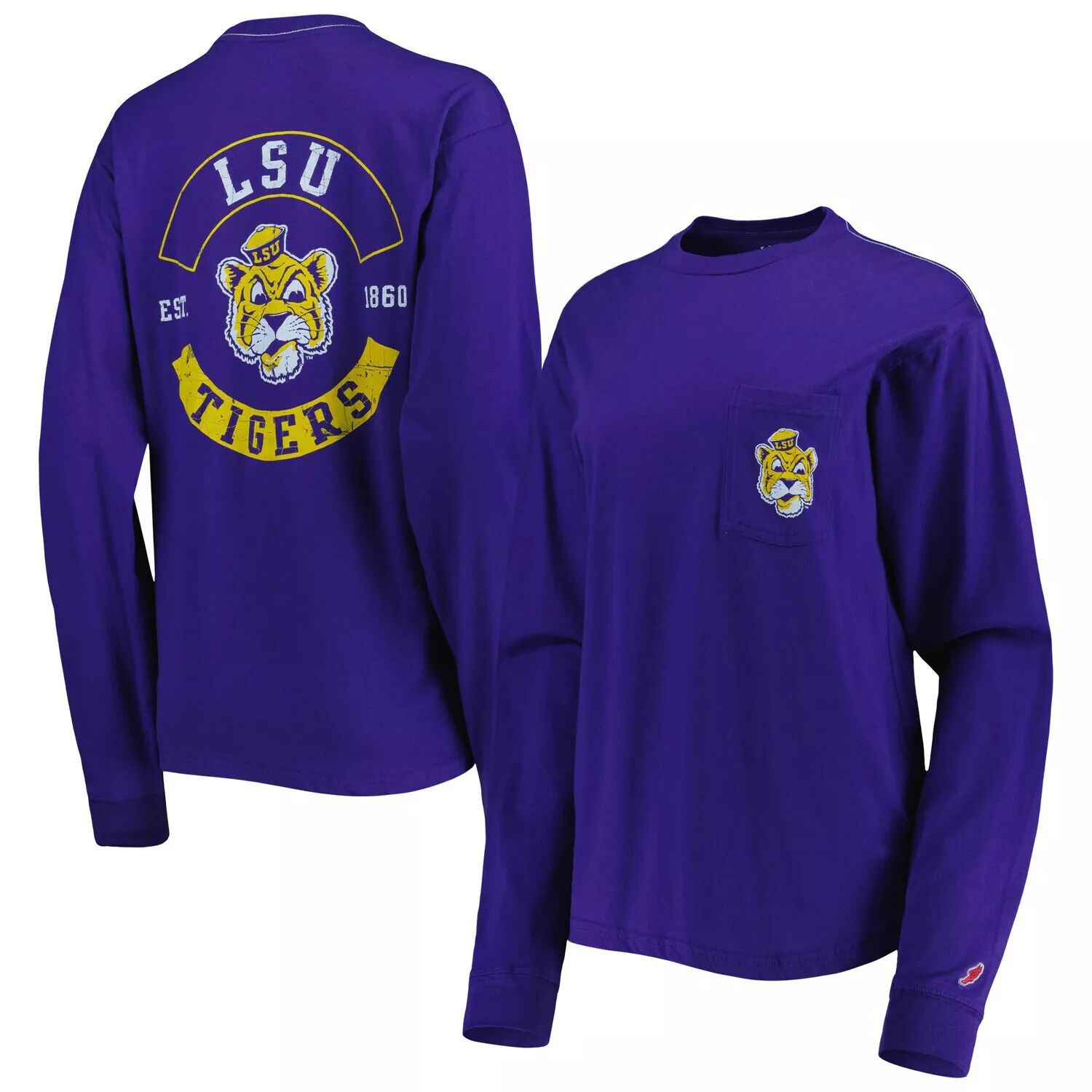 Фиолетовая футболка с длинными рукавами и карманами женской лиги LSU Tigers, Фиолетовый
Фиолетовая футболка с длинными рукавами и карманами женской лиги LSU Tigers, Фиолетовый