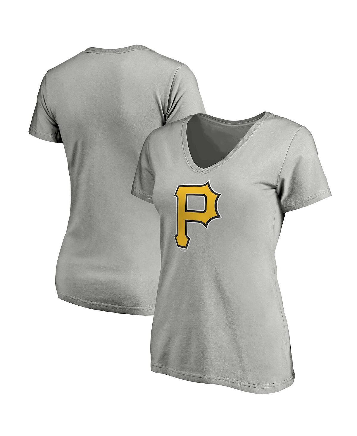 Женская серая футболка с логотипом Pittsburgh Pirates Core и v-образным вырезом с фирменным логотипом Fanatics
Женская серая футболка с логотипом Pittsburgh Pirates Core и v-образным вырезом с фирменным логотипом Fanatics