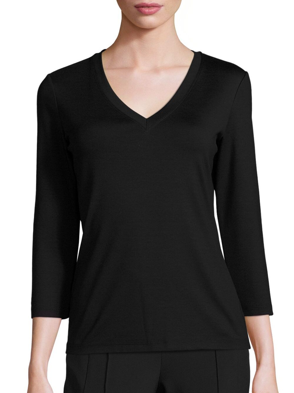 Футболка Swiss Cotton в рубчик с V-образным вырезом Lafayette 148 New York, черный
Футболка Swiss Cotton в рубчик с V-образным вырезом Lafayette 148 New York, черный