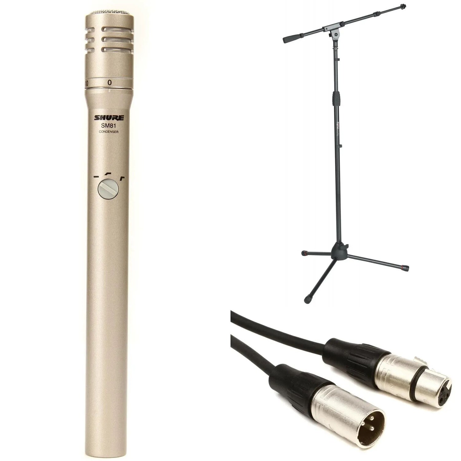 Комплект конденсаторных микрофонов Shure SM81 с малой диафрагмой, подставкой и кабелем
Комплект конденсаторных микрофонов Shure SM81 с малой диафрагмой, подставкой и кабелем