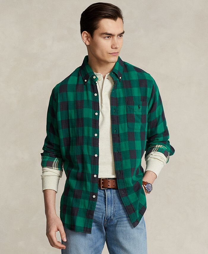 Мужская двусторонняя рубашка классического кроя из хлопка в клетку Polo Ralph Lauren, цвет Emerald/Black
Мужская двусторонняя рубашка классического кроя из хлопка в клетку Polo Ralph Lauren, цвет Emerald/Black