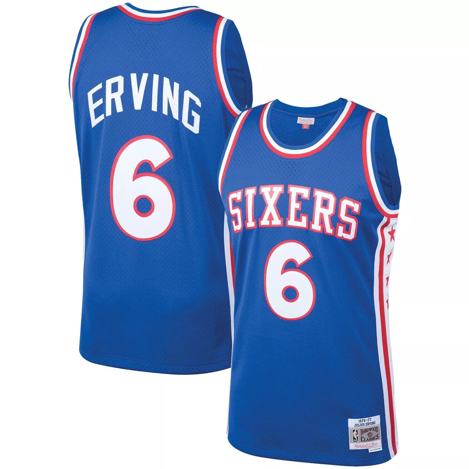 Мужское джерси Mitchell & Ness Julius Erving Royal Philadelphia 76ers 1976-77 Hardwood Classics Swingman Player
Мужское джерси Mitchell & Ness Julius Erving Royal Philadelphia 76ers 1976-77 Hardwood Classics Swingman Player