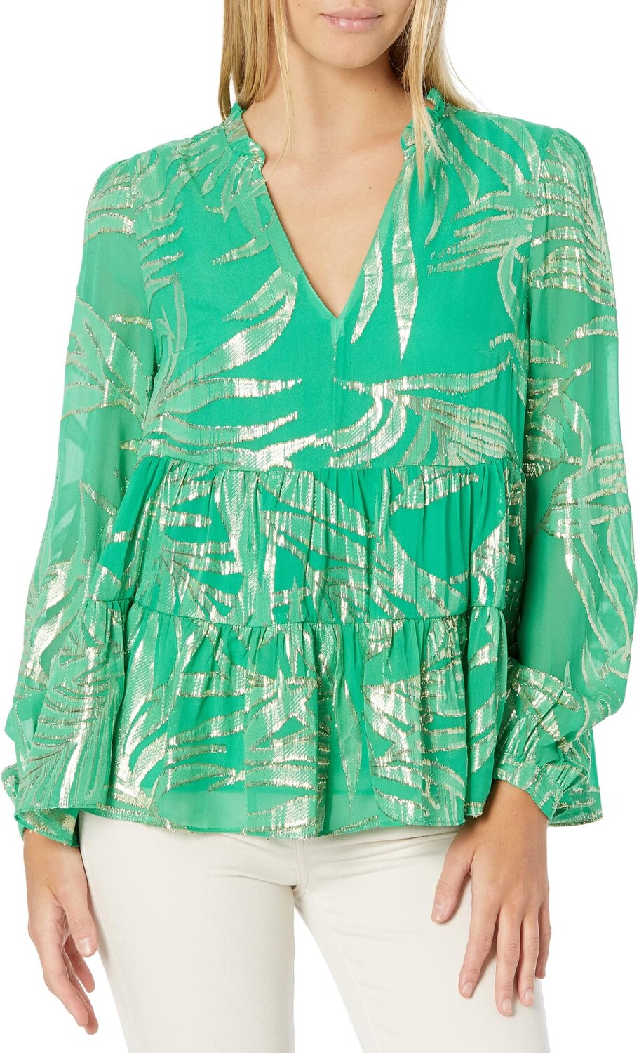 Шелковый топ Sarita с длинными рукавами Lilly Pulitzer, цвет Botanical Green Palm Leaf
Шелковый топ Sarita с длинными рукавами Lilly Pulitzer, цвет Botanical Green Palm Leaf
