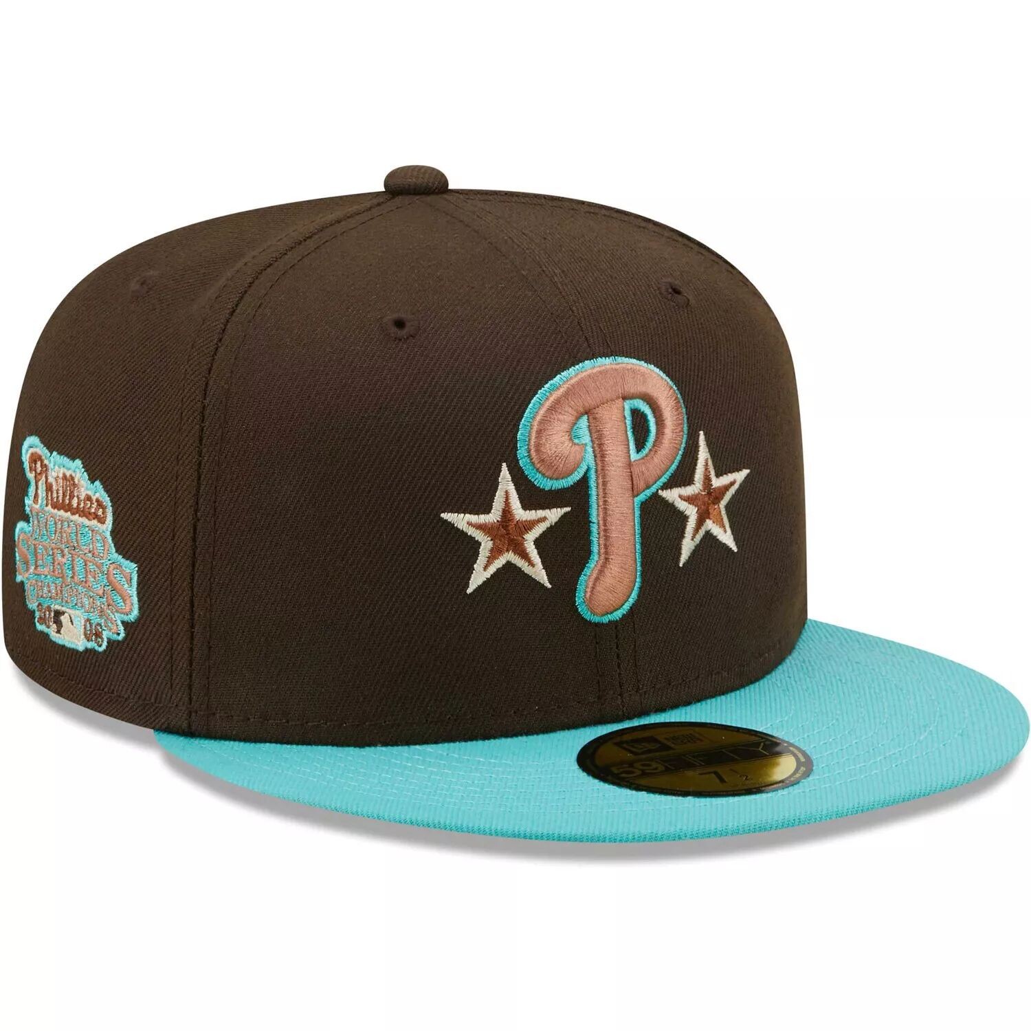 Мужская приталенная шляпа New Era коричнево-мятная Philadelphia Phillies Walnut Mint 59FIFTY
Мужская приталенная шляпа New Era коричнево-мятная Philadelphia Phillies Walnut Mint 59FIFTY