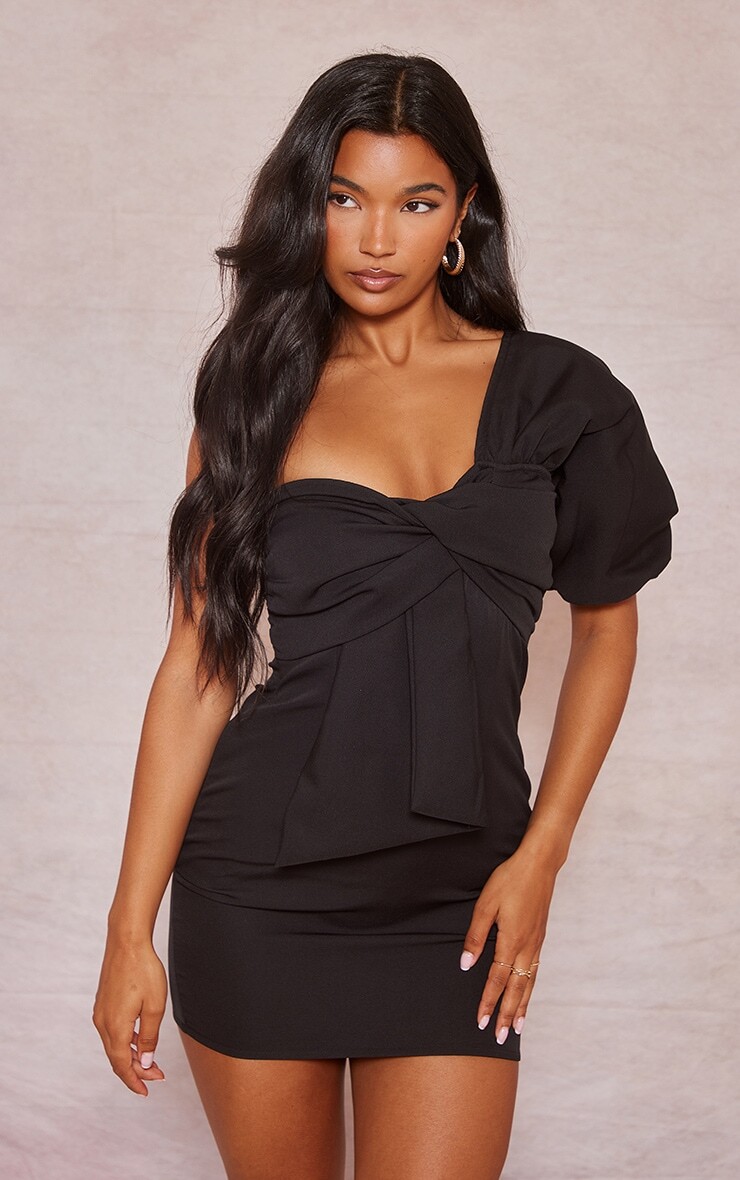 PrettyLittleThing Черное облегающее платье на одно плечо с пышными рукавами и запахом
PrettyLittleThing Черное облегающее платье на одно плечо с пышными рукавами и запахом