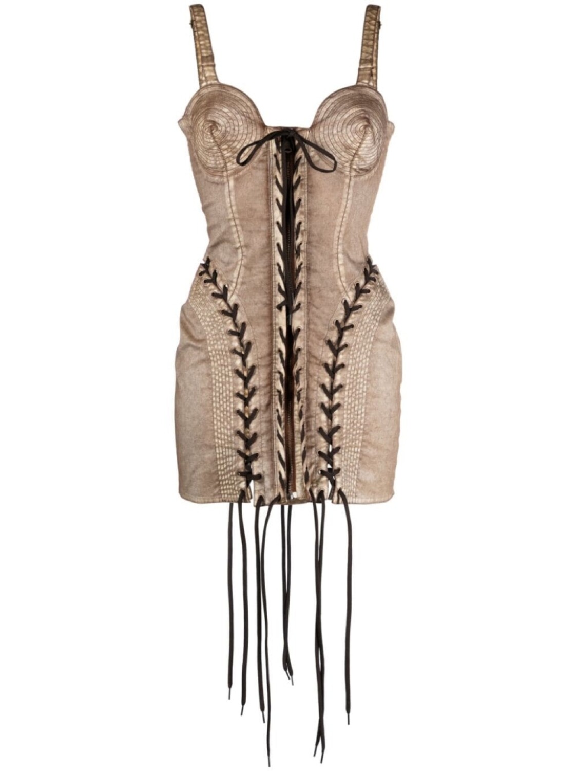 Платье мини Conical со шнуровкой из коллаборации с KNWLS Jean Paul Gaultier, коричневый
Платье мини Conical со шнуровкой из коллаборации с KNWLS Jean Paul Gaultier, коричневый