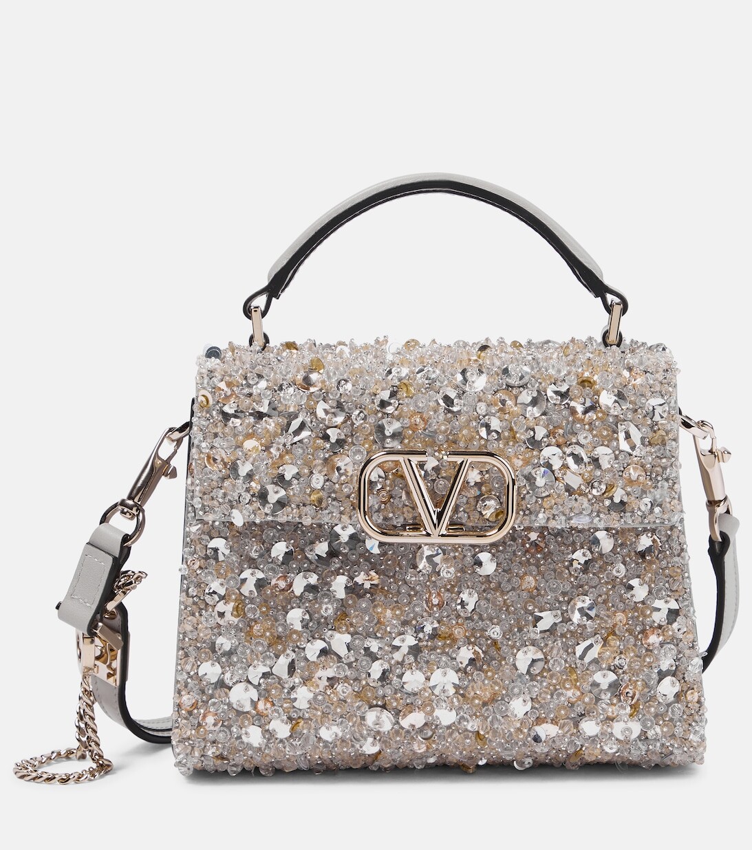 Сумка-тоут VSling Mini из кожи с пайетками Valentino Garavani, серебряный, Серый
Сумка-тоут VSling Mini из кожи с пайетками Valentino Garavani, серебряный, Серый