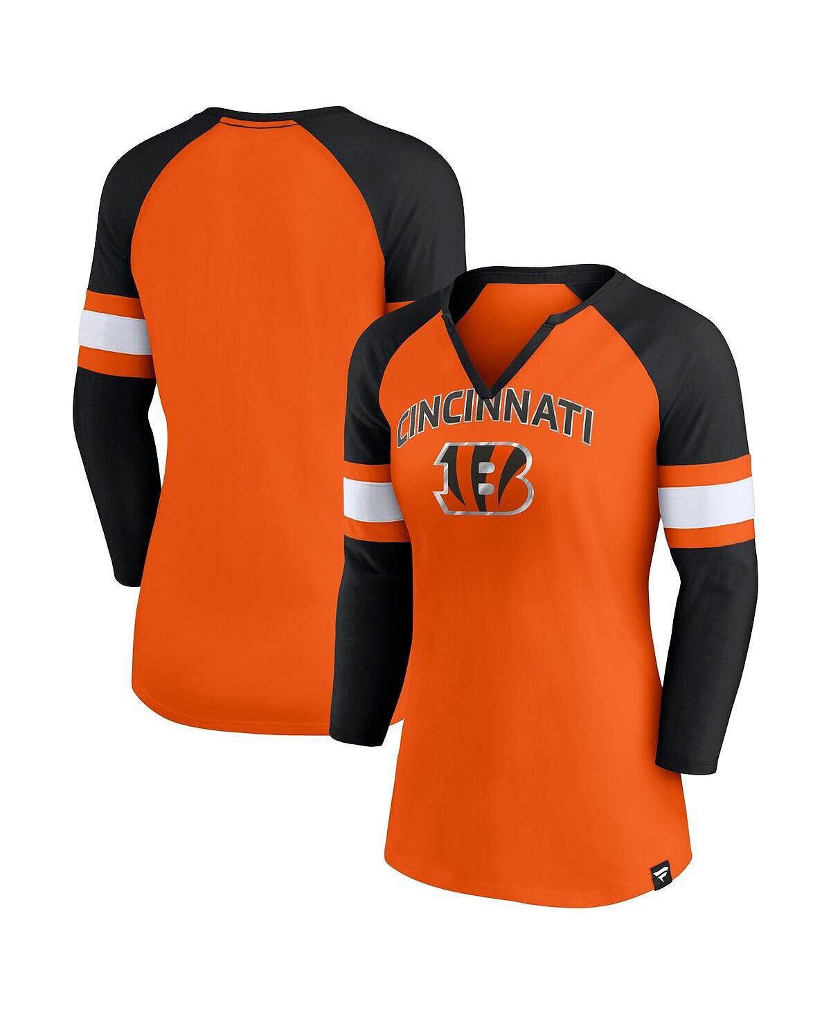 Женская оранжево-черная футболка с логотипом Cincinnati Bengals Arch реглан, рукав 3/4 с вырезом и вырезом Fanatics
Женская оранжево-черная футболка с логотипом Cincinnati Bengals Arch реглан, рукав 3/4 с вырезом и вырезом Fanatics