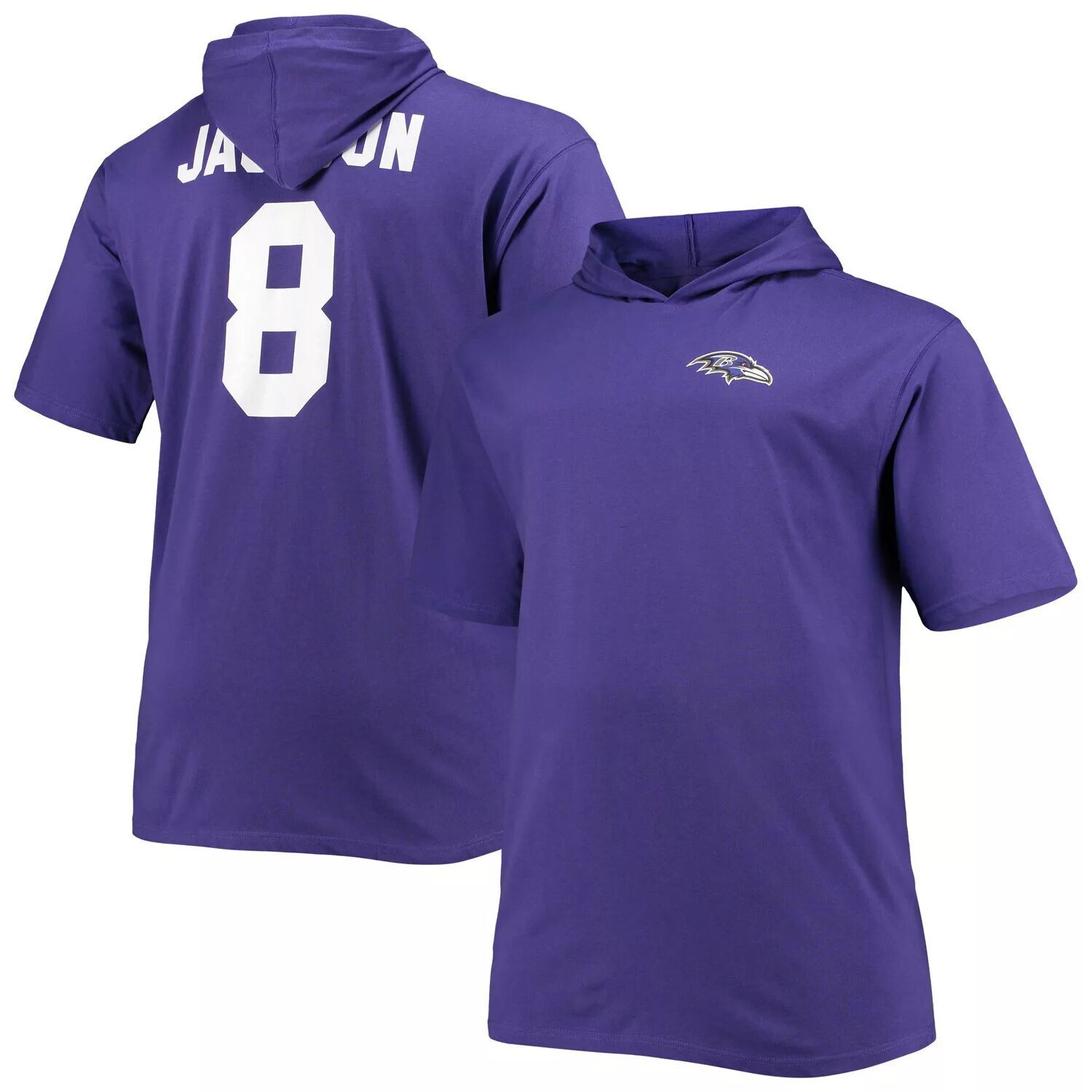 Мужская фиолетовая футболка с капюшоном с фирменным логотипом Lamar Jackson Baltimore Ravens Big & Tall с именем и номером игрока Fanatics, Фиолетовый
Мужская фиолетовая футболка с капюшоном с фирменным логотипом Lamar Jackson Baltimore Ravens Big & Tall с именем и номером игрока Fanatics, Фиолетовый