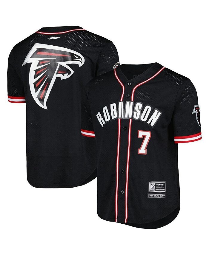 Мужская бейсбольная футболка на пуговицах Bijan Robinson Black Atlanta Falcons в сетку Pro Standard, черный
Мужская бейсбольная футболка на пуговицах Bijan Robinson Black Atlanta Falcons в сетку Pro Standard, черный