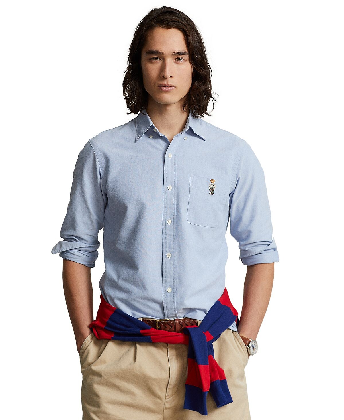Мужская оксфордская рубашка-поло классического кроя с медведем Polo Ralph Lauren
Мужская оксфордская рубашка-поло классического кроя с медведем Polo Ralph Lauren