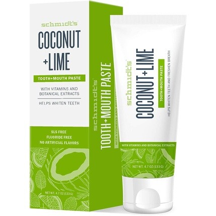 Зубная паста Schmidt's Coconut and Lime SLS для белых зубов и свежего дыхания 133г
Зубная паста Schmidt's Coconut and Lime SLS для белых зубов и свежего дыхания 133г