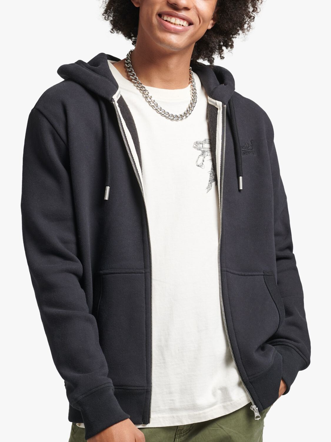 Толстовка на молнии с вышитым винтажным логотипом из органического хлопка Superdry, черный
Толстовка на молнии с вышитым винтажным логотипом из органического хлопка Superdry, черный