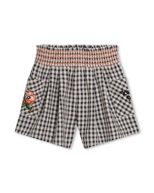 Шортики в мелкую клетку для девочки с эластичной резинкой на талии Kenzo Kids, серый
Шортики в мелкую клетку для девочки с эластичной резинкой на талии Kenzo Kids, серый