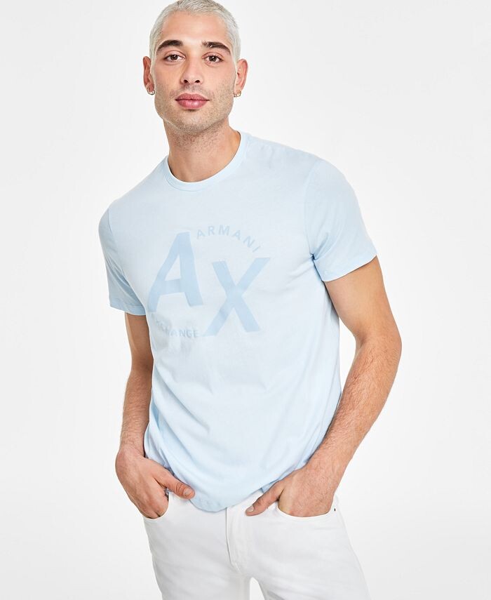 Мужская футболка обычного кроя с рисунком логотипа из флока Armani Exchange, синий
Мужская футболка обычного кроя с рисунком логотипа из флока Armani Exchange, синий