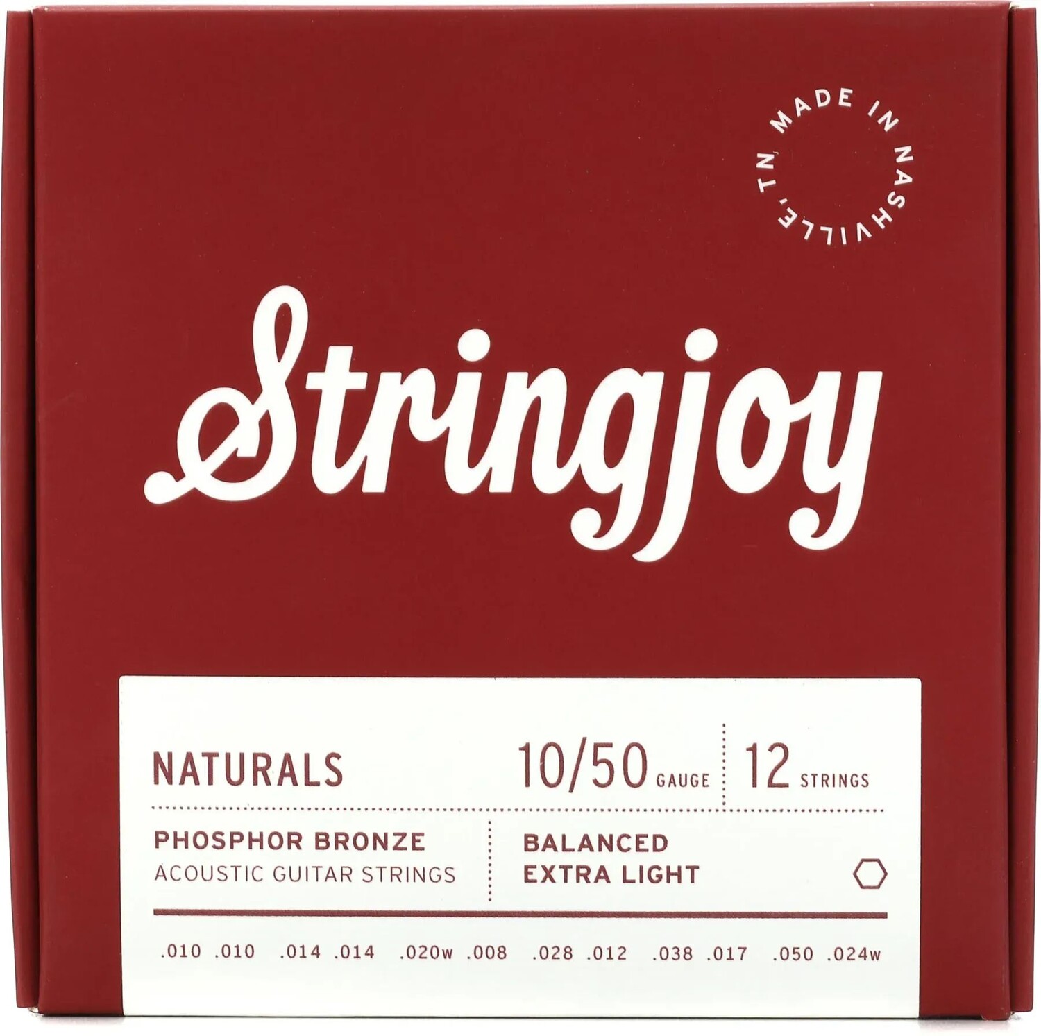 Струны Stringjoy Naturals для 12-струнной акустической гитары с фосфорной бронзой — сверхлегкий калибр (.010–.050)
Струны Stringjoy Naturals для 12-струнной акустической гитары с фосфорной бронзой — сверхлегкий калибр (.010–.050)