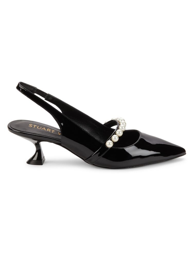 Туфли из лакированной кожи с ремешком на пятке, украшенные украшением Stuart Weitzman, черный
Туфли из лакированной кожи с ремешком на пятке, украшенные украшением Stuart Weitzman, черный