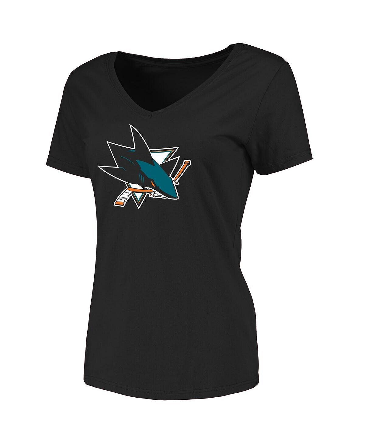 Черная женская футболка с v-образным вырезом и логотипом San Jose Sharks Primary Fanatics, черный
Черная женская футболка с v-образным вырезом и логотипом San Jose Sharks Primary Fanatics, черный
