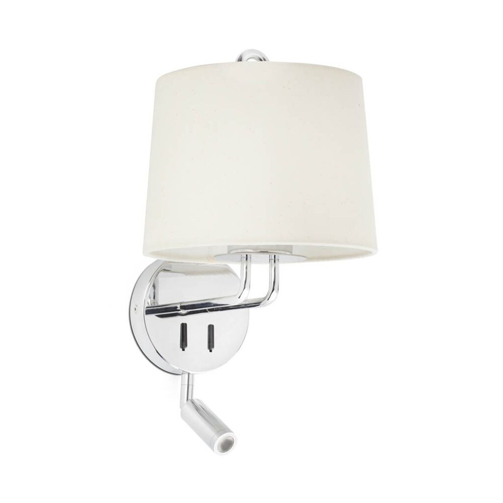 Настенный светильник Faro Montreal Chrome с читалкой Beige Lampsh, серебро
Настенный светильник Faro Montreal Chrome с читалкой Beige Lampsh, серебро