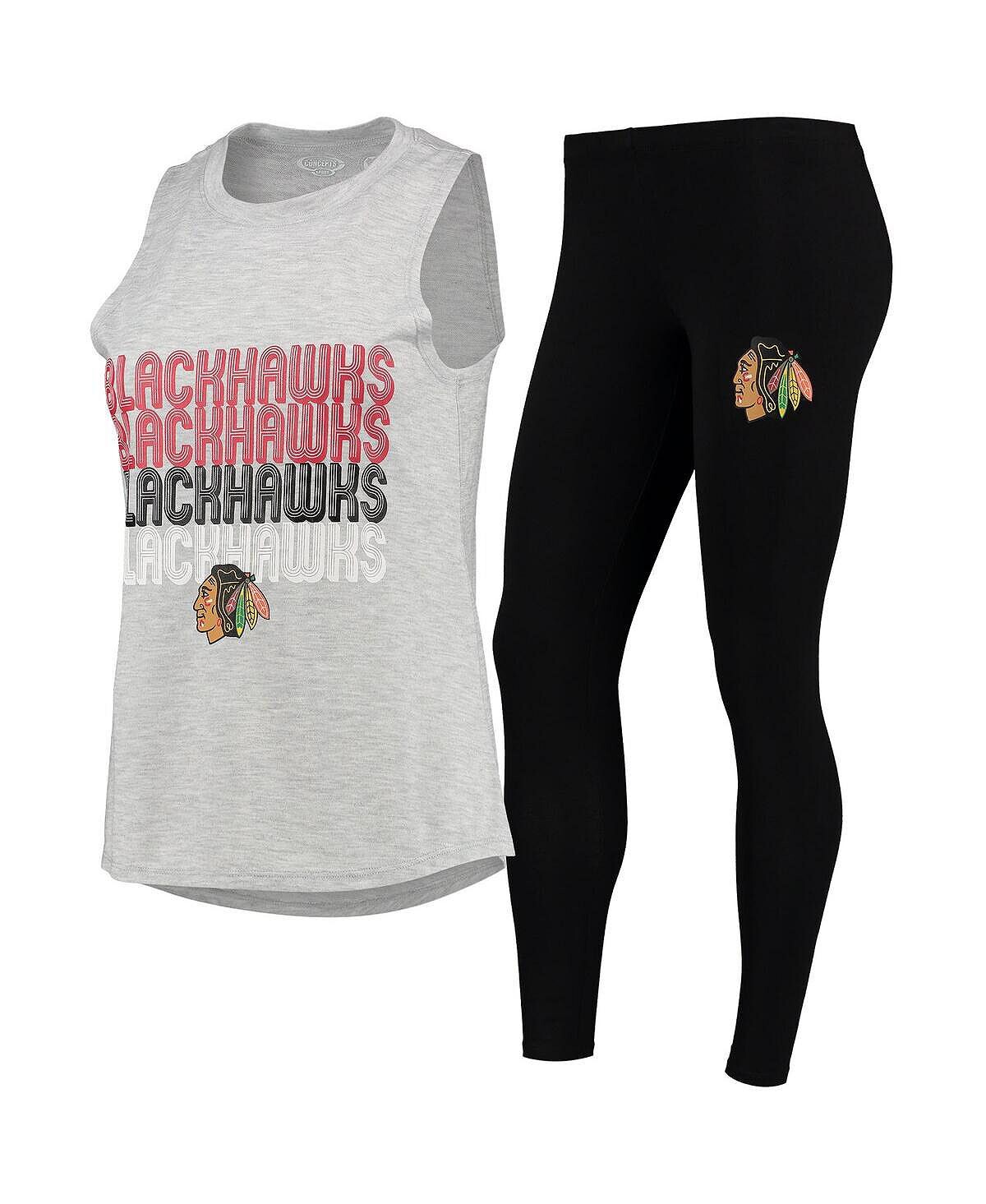 Женский комплект для сна с топом на бретельках и леггинсами Chicago Blackhawks Profound серо-черного цвета Concepts Sport
Женский комплект для сна с топом на бретельках и леггинсами Chicago Blackhawks Profound серо-черного цвета Concepts Sport