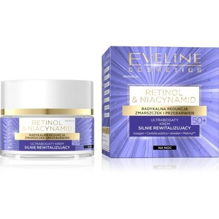 Eveline Retinol & Niacinamine 50+ Ultra Rich, восстанавливающий ночной крем, Eveline Cosmetics
Eveline Retinol & Niacinamine 50+ Ultra Rich, восстанавливающий ночной крем, Eveline Cosmetics